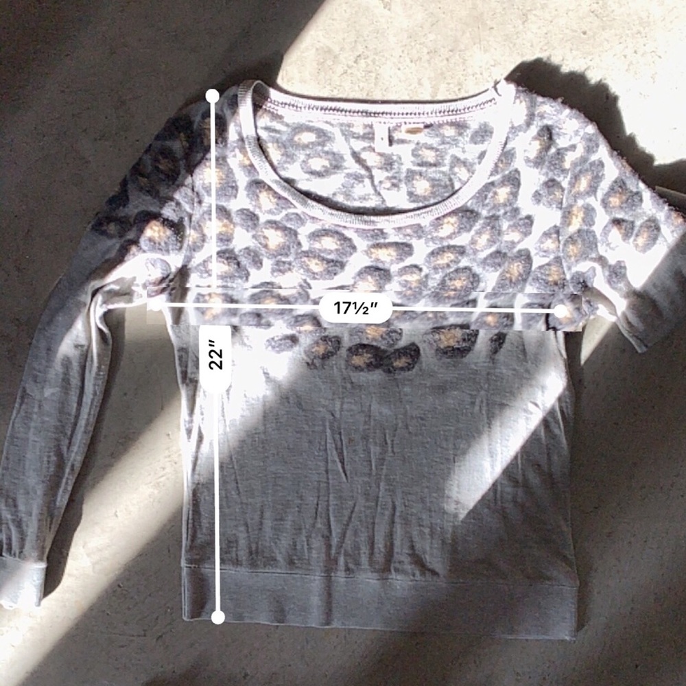 Anthropologie Gray Moth Leopard PrintSweater - Picture 6 of 8